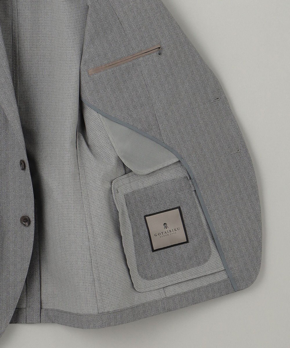 GOTAIRIKU 圧倒的清涼感・８つの夏機能【接触冷感/通気性/軽量/撥水…等】クールドッツ セットアップジャケット_ヘリンボーンプリント（25年モデル） 