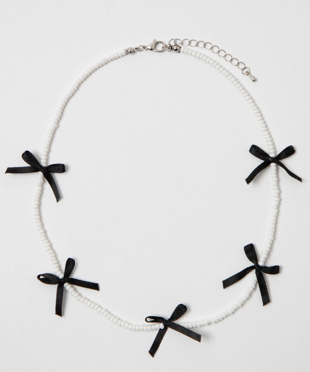 WEGO Lビーズサテンリボンネックレス 