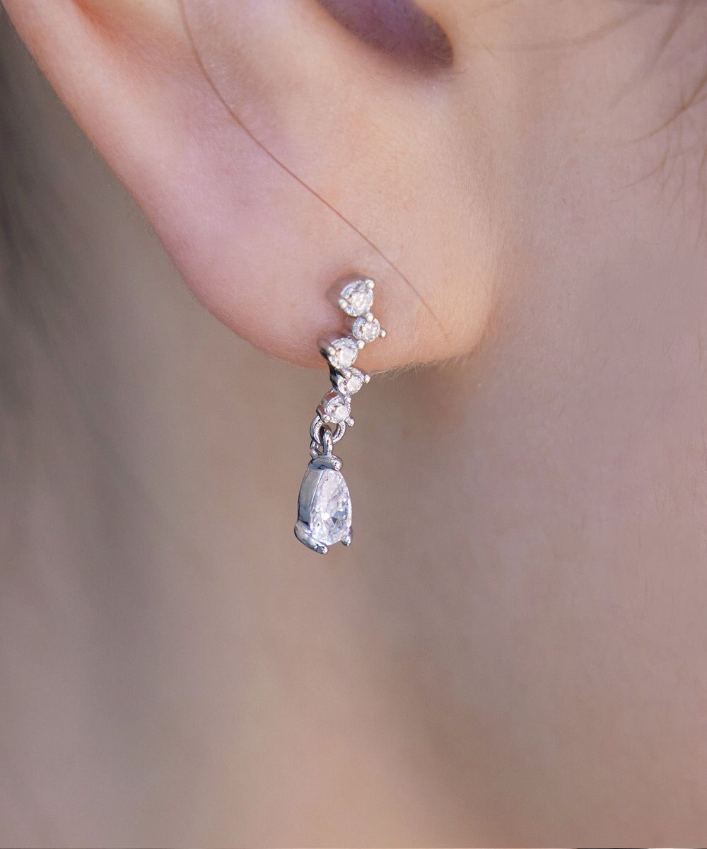 Tiaclasse 【金属アレルギー対応】ドロップストーンピアス 