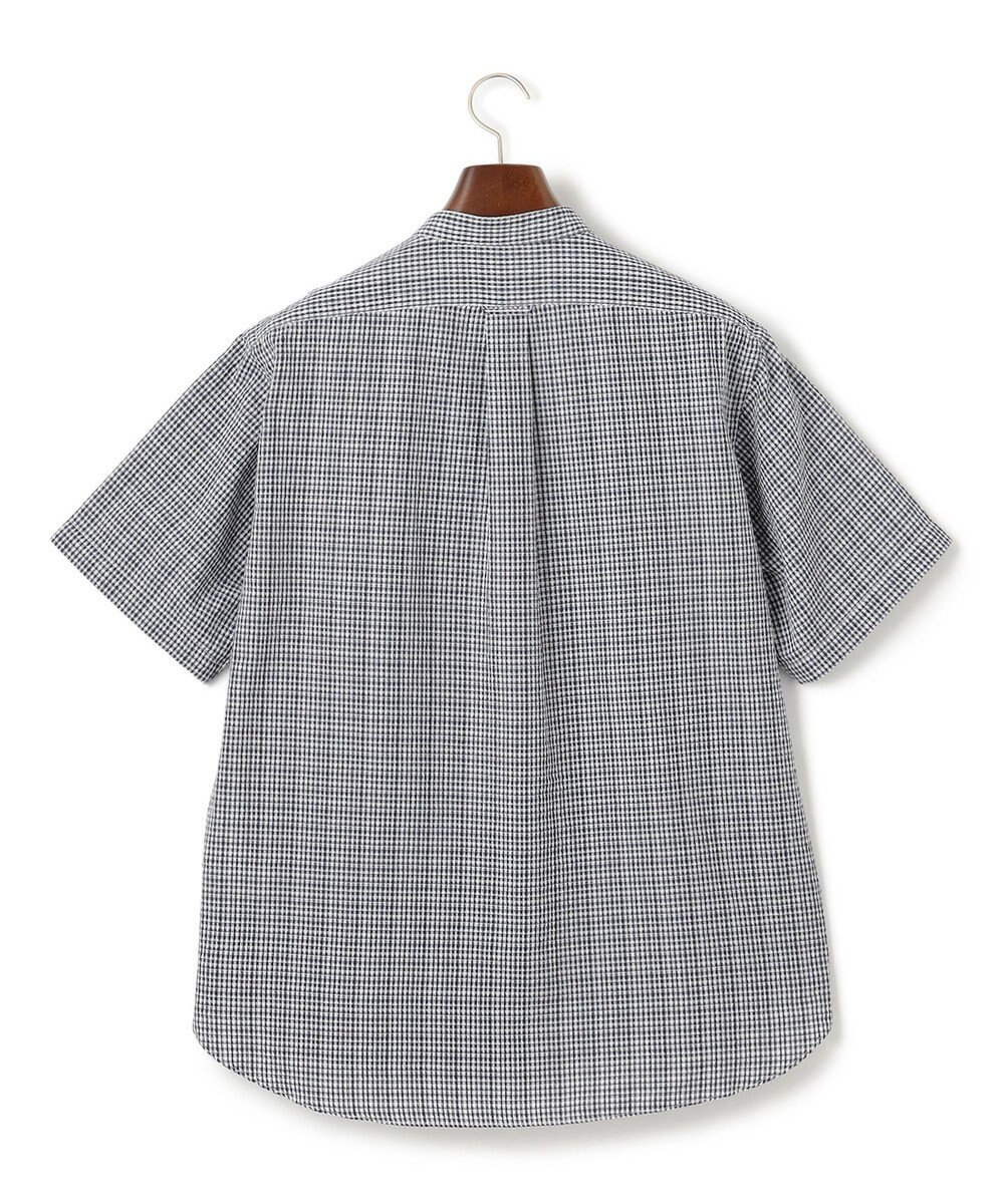 J.PRESS MEN 真夏を乗り切る爽快感と機能性【吸水速乾 / 接触冷感 / 高通気性 / ウォッシャブル】サッカーチェック シャツ / バンドカラー 