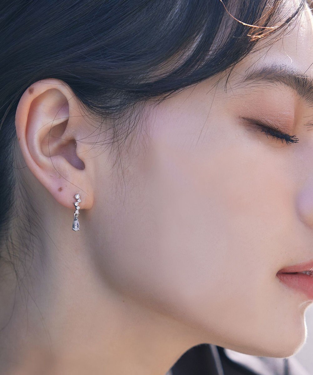 Tiaclasse 【金属アレルギー対応】ドロップストーンピアス 