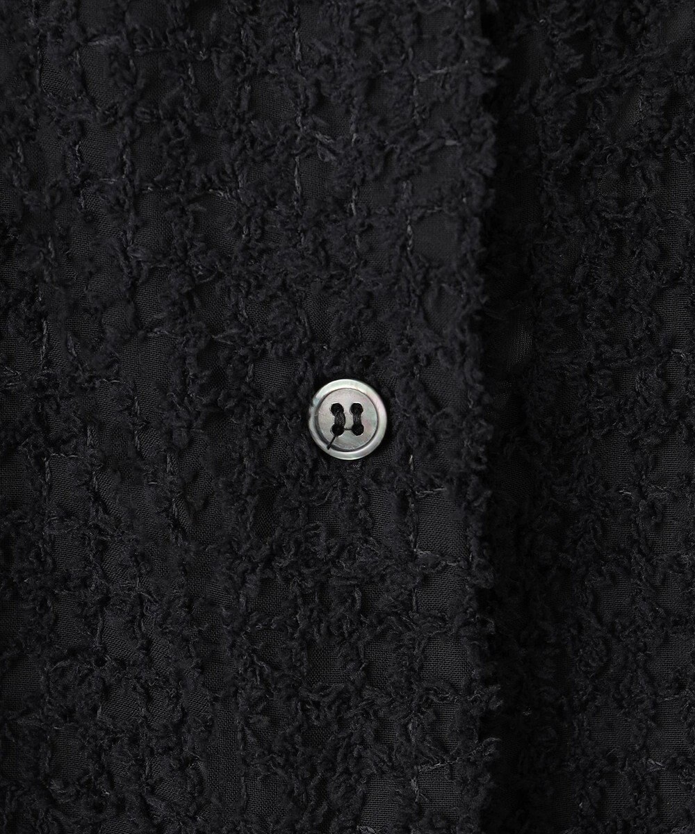 ICB L 【洗える】フェザーエンブロイダリー クロップドシャツ 