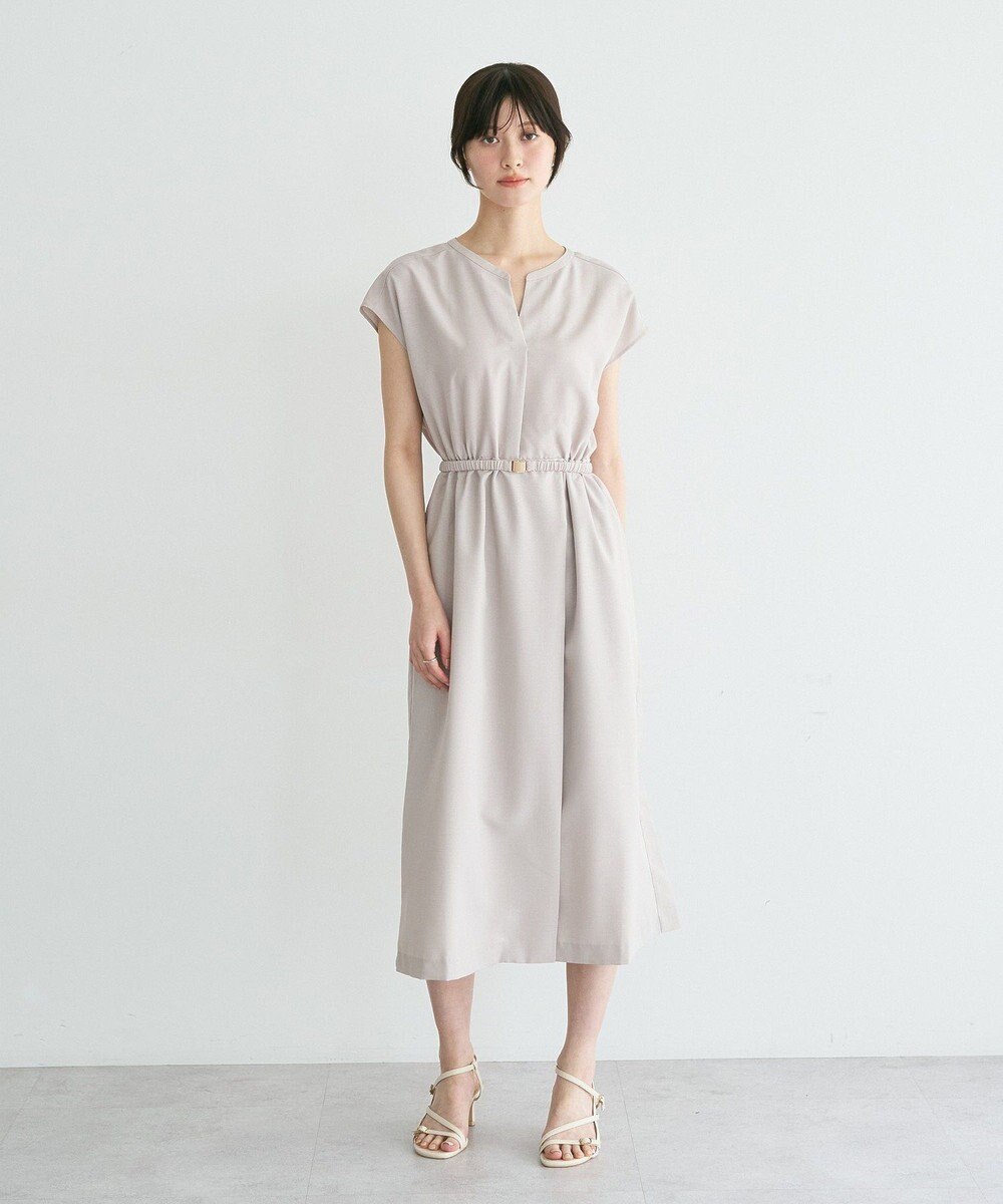 YECCA VECCA リネンライクスキッパーワンピース 