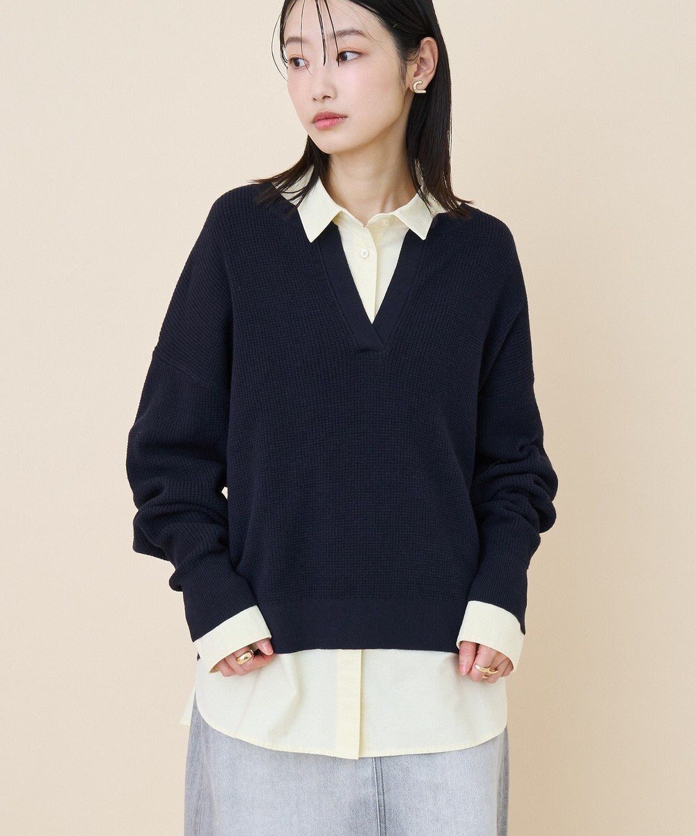 AMERICAN HOLIC ワッフルライクニットプルオーバー 