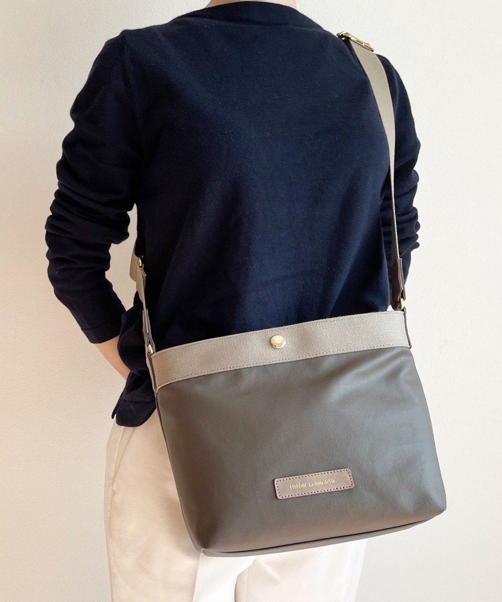 Hekhèr Le Style de Vie 新色追加【日本製】PUコートコットンキャンバス ショルダーバッグ 