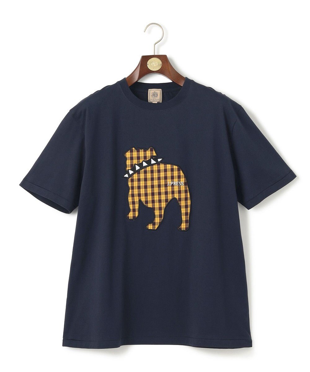 J.PRESS MEN 新色登場！【KING SIZE】【UNISEX】ファブリックワッペン バックブルTシャツ 
