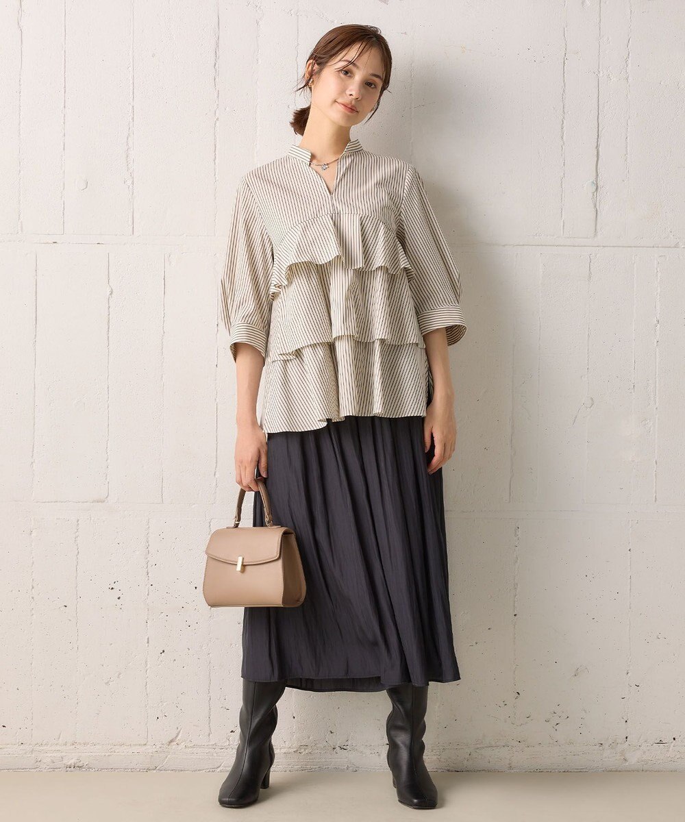 組曲 コンパクトシャーティングティアード ブラウス 