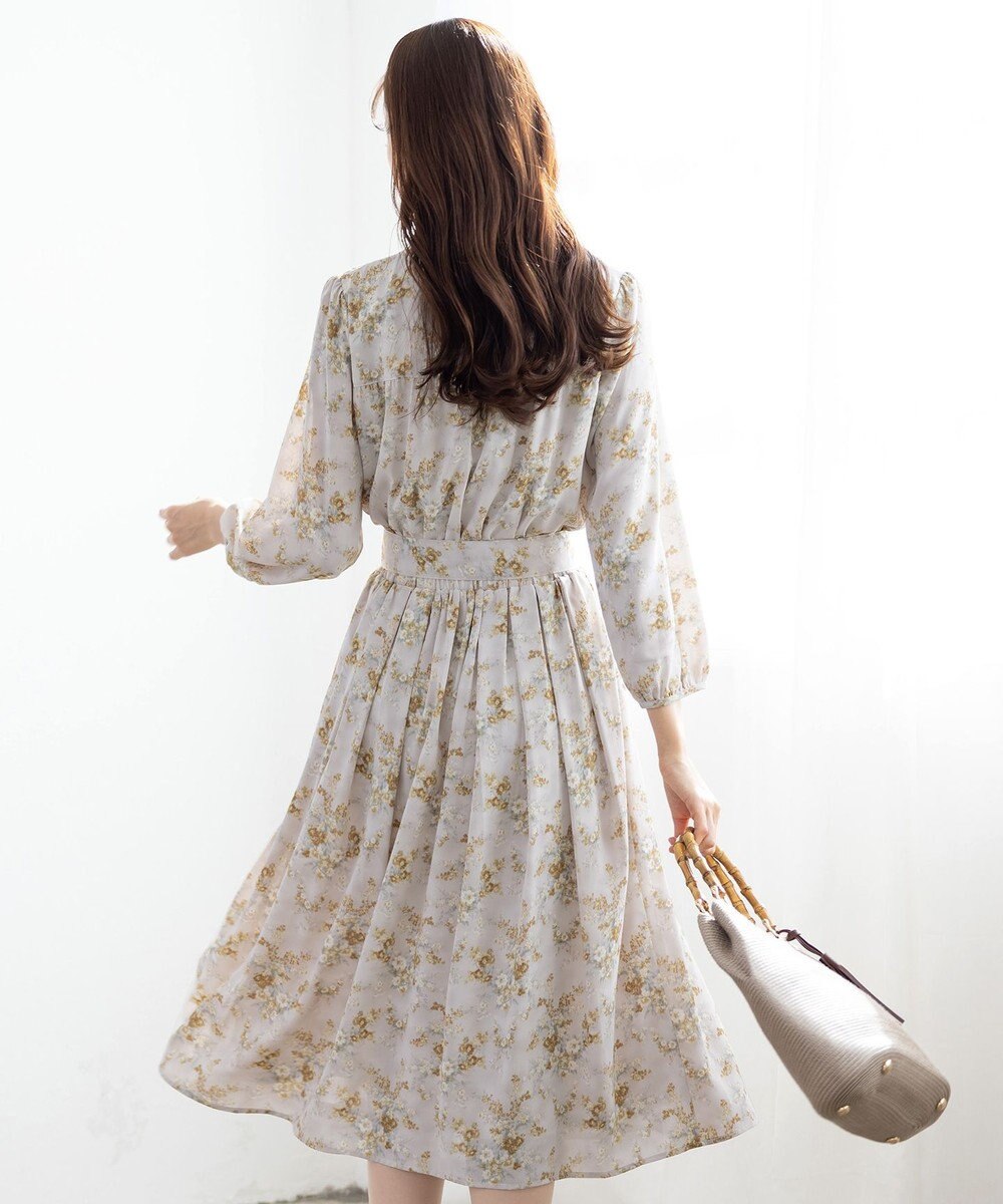 Tiaclasse 【洗える】花柄フレアワンピース 