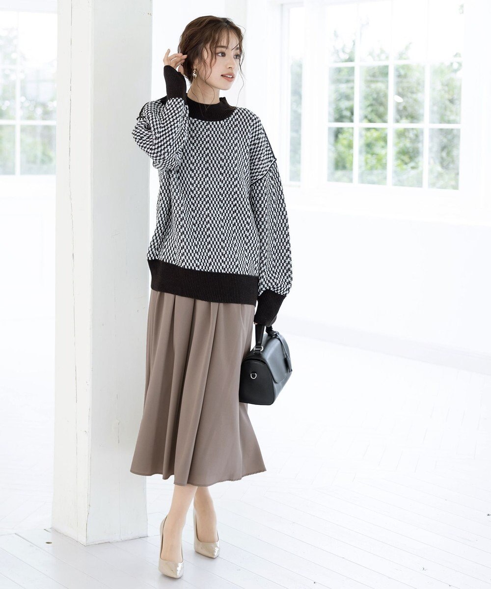 Tiaclasse 【洗える】ジャガード柄プルオーバーニットトップス 