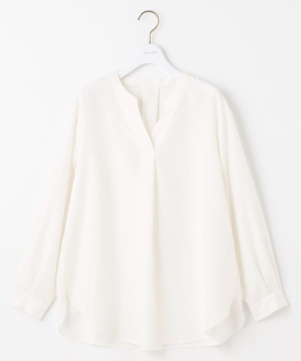 ANY SIS 【AIコラボ】スタンドカラースキッパー ブラウス 