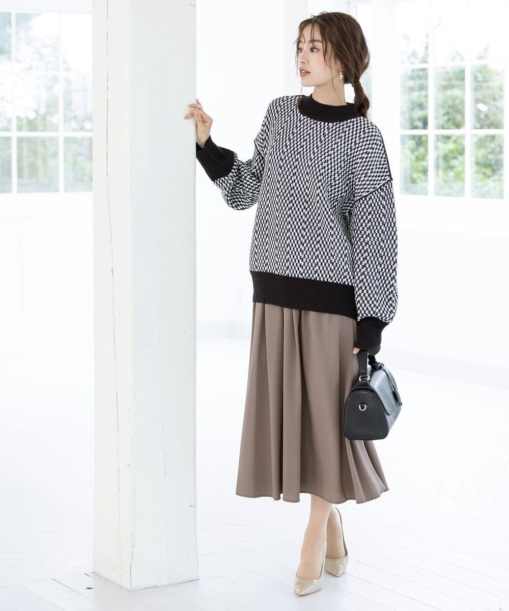 Tiaclasse 【洗える】ジャガード柄プルオーバーニットトップス 