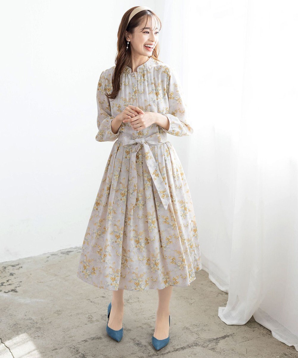 Tiaclasse 【洗える】花柄フレアワンピース 