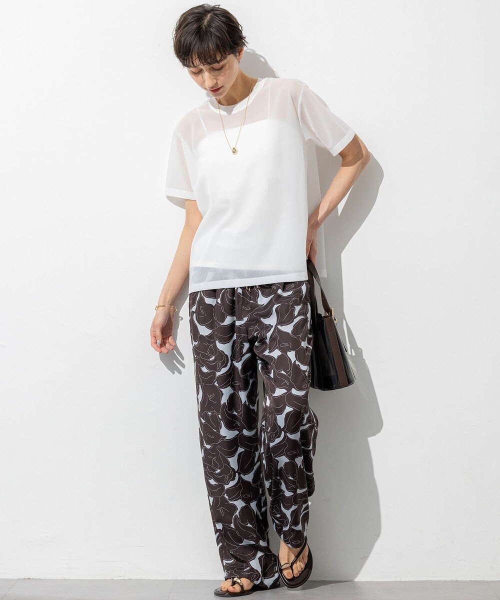 23区 L 【洗える】Ratti フラワーアートプリント ワイド パンツ 