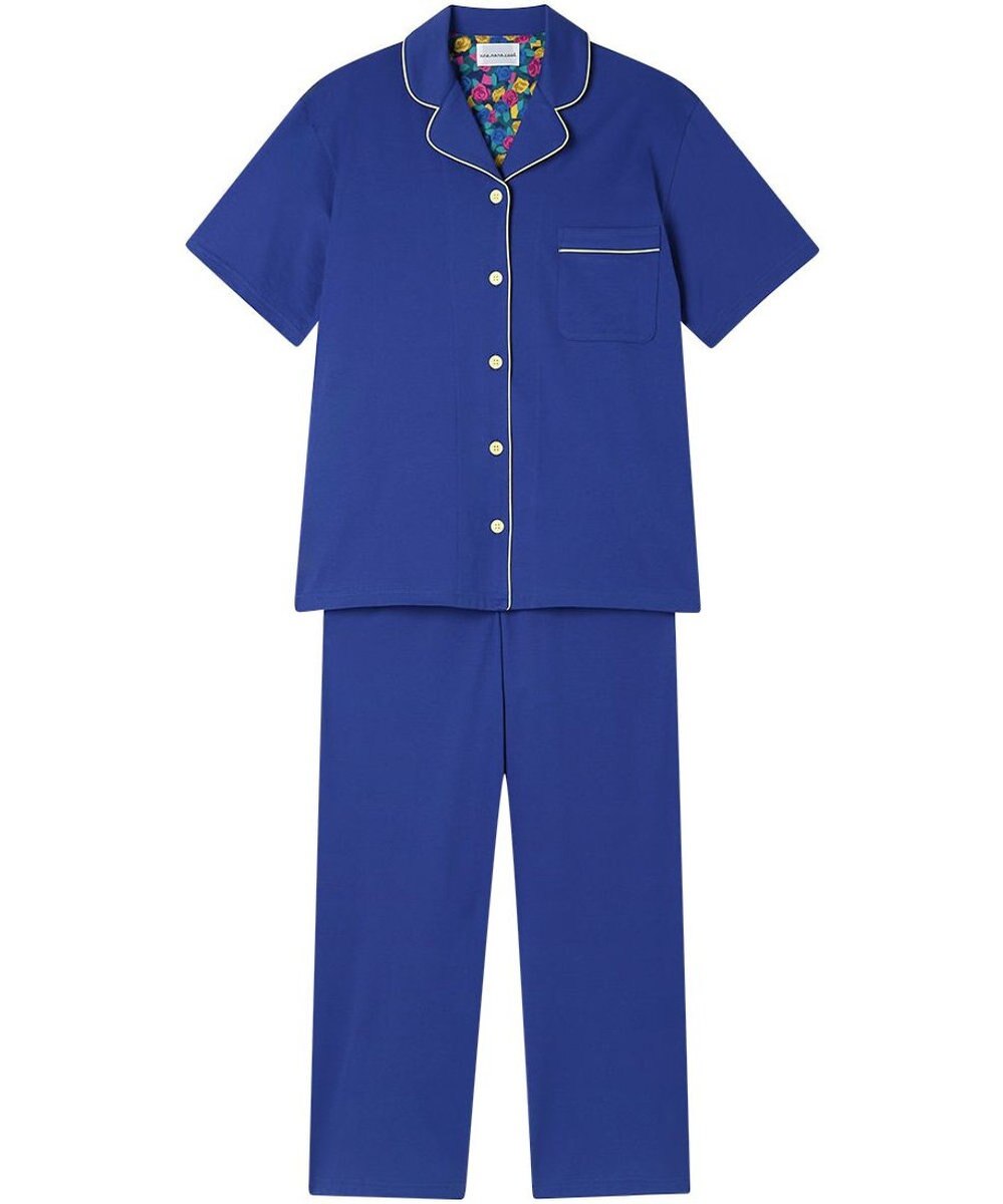 une nana cool 【綿100%】60/2 やわらか天竺 半袖開襟パジャマ MADE WITH LIBERTY FABRIC 