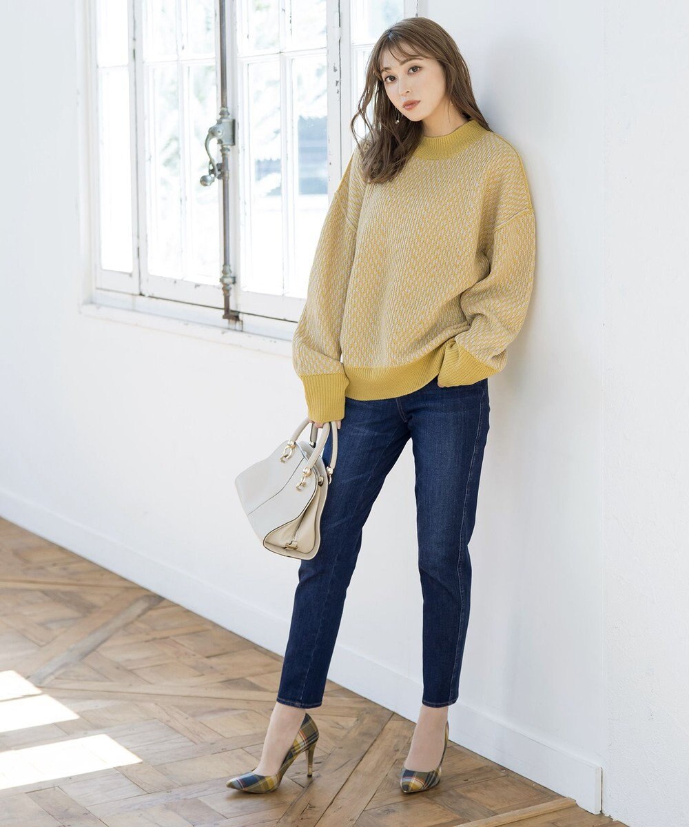 Tiaclasse 【洗える】ジャガード柄プルオーバーニットトップス 