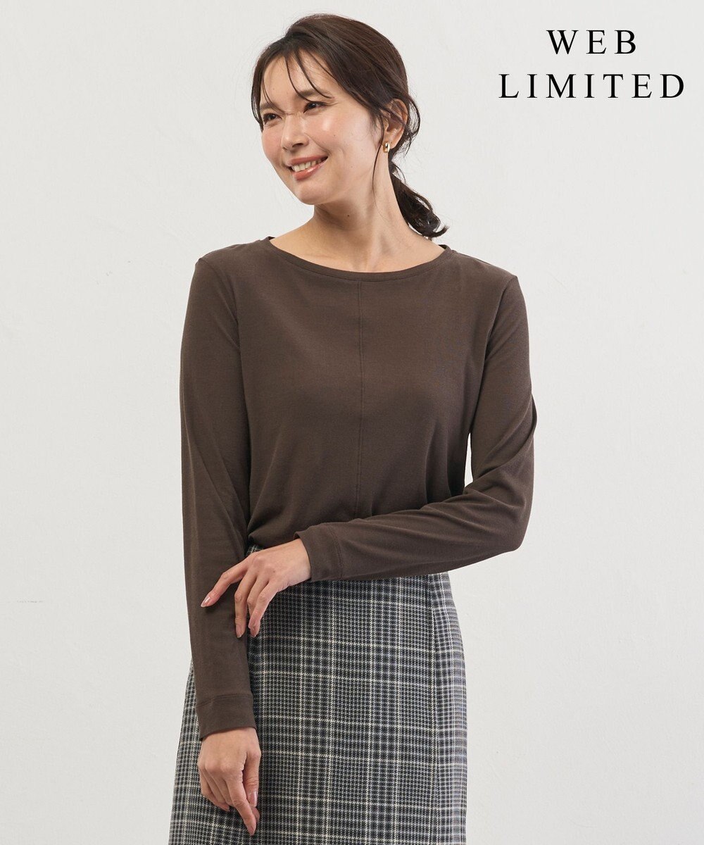 J.PRESS LADIES 【WEB限定】シアーストレッチフライス クルーネック シアー カットソー 