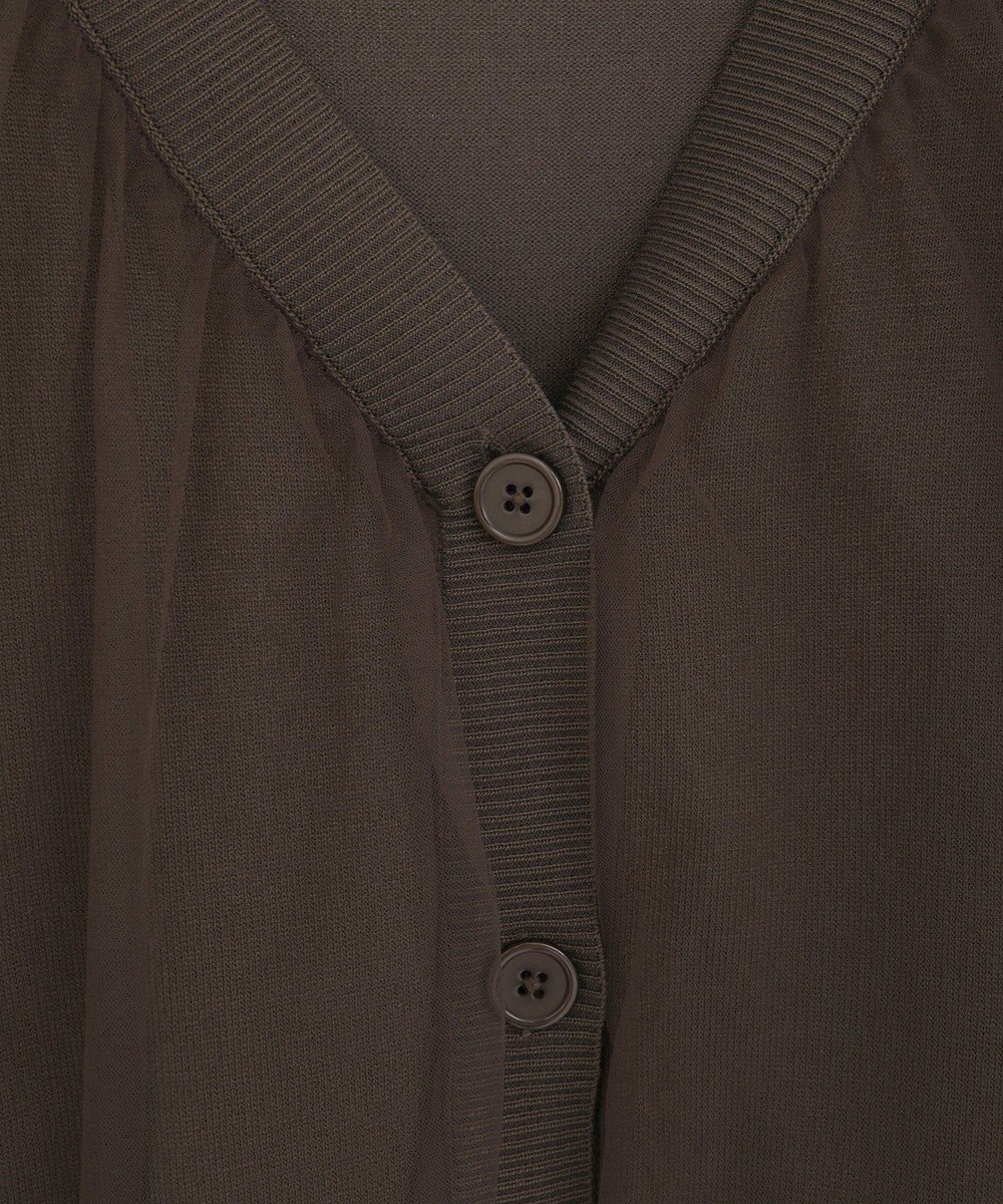 Green Parks チュールドッキングＶネックニットカーディガン 