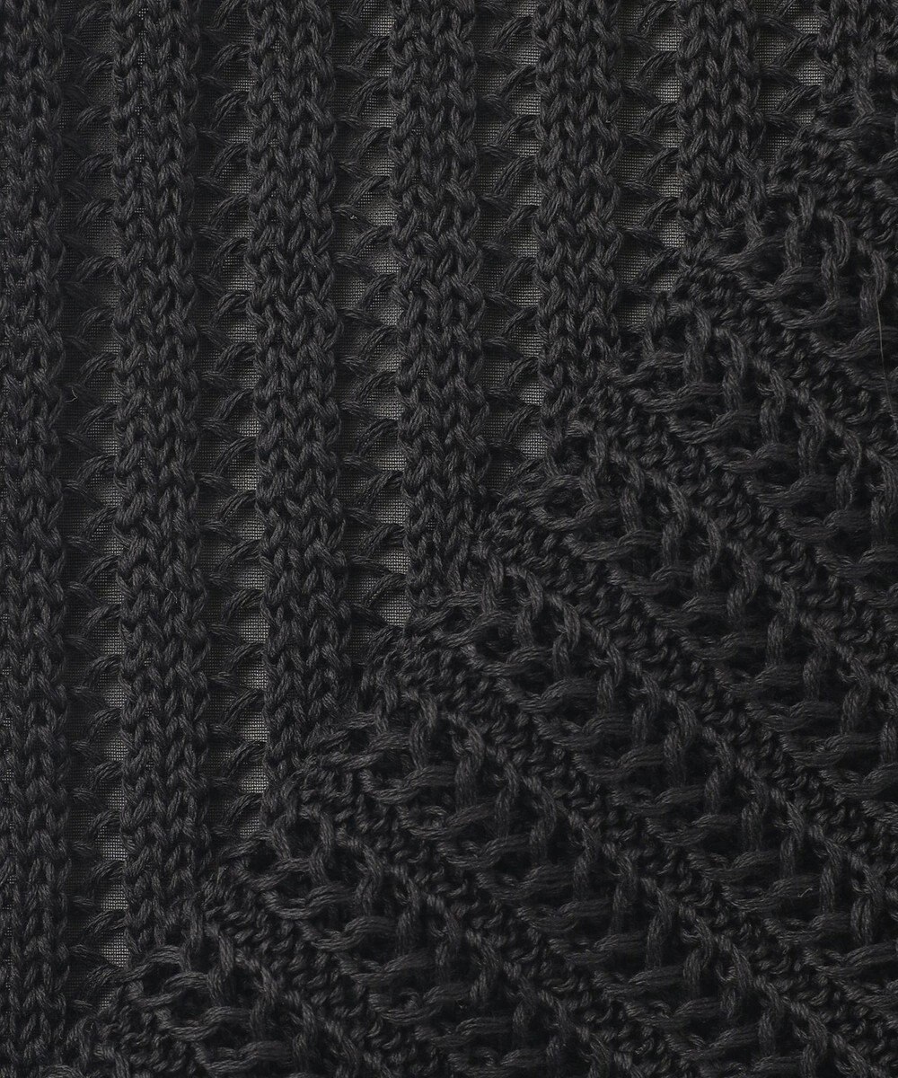 BEIGE， 【洗える】ALOE / コットンメッシュオーガンジーノースリーブニット 