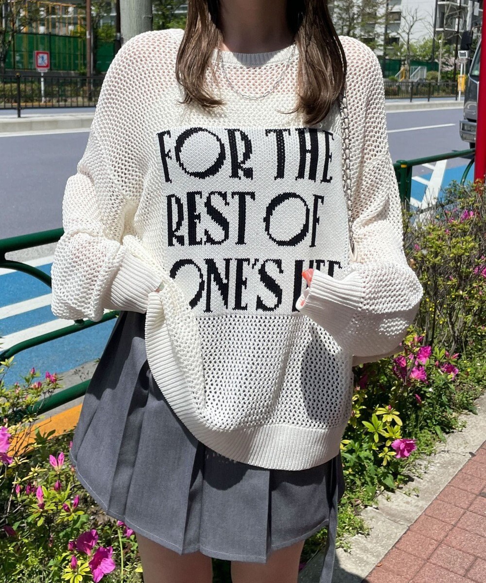 WEGO ジャガードメッシュニットビッグプルオーバー 