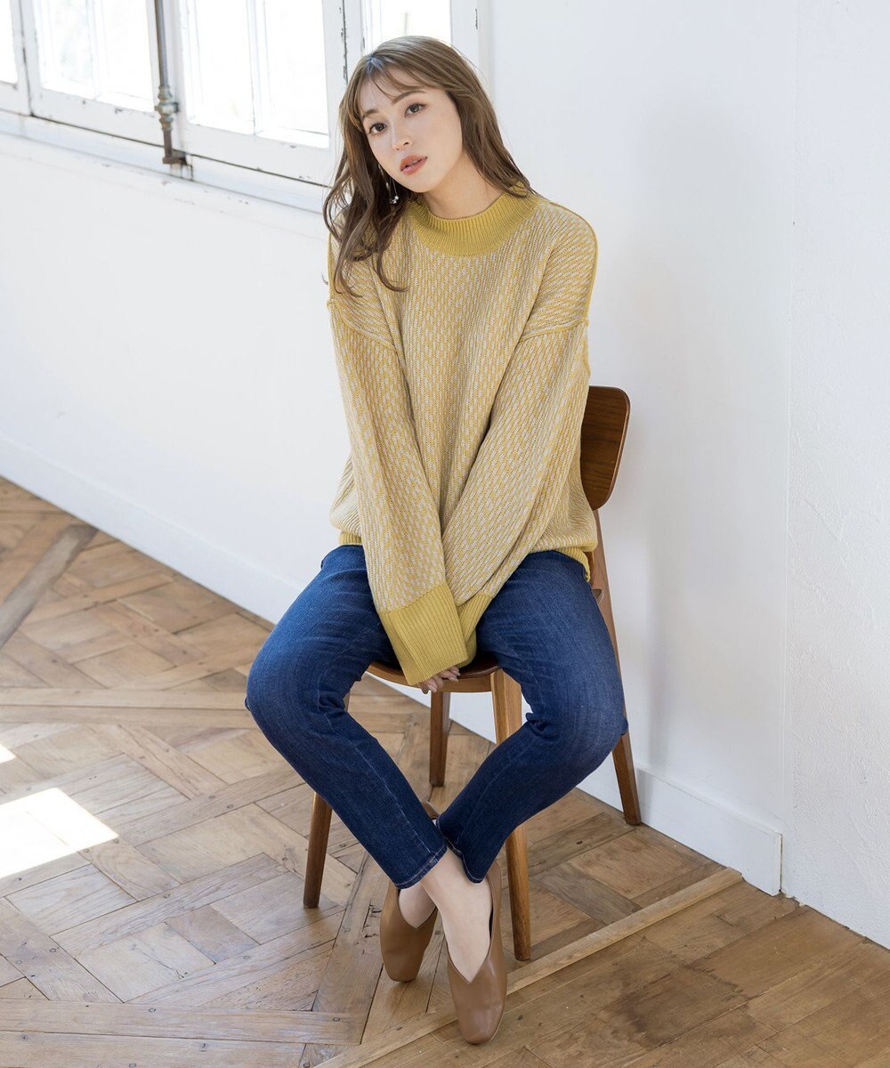 Tiaclasse 【洗える】ジャガード柄プルオーバーニットトップス 