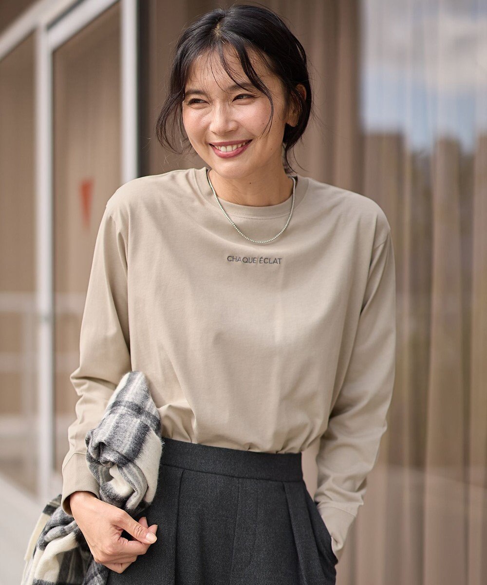 ANY L 【洗濯機可】チビロゴロングスリーブＴシャツ 