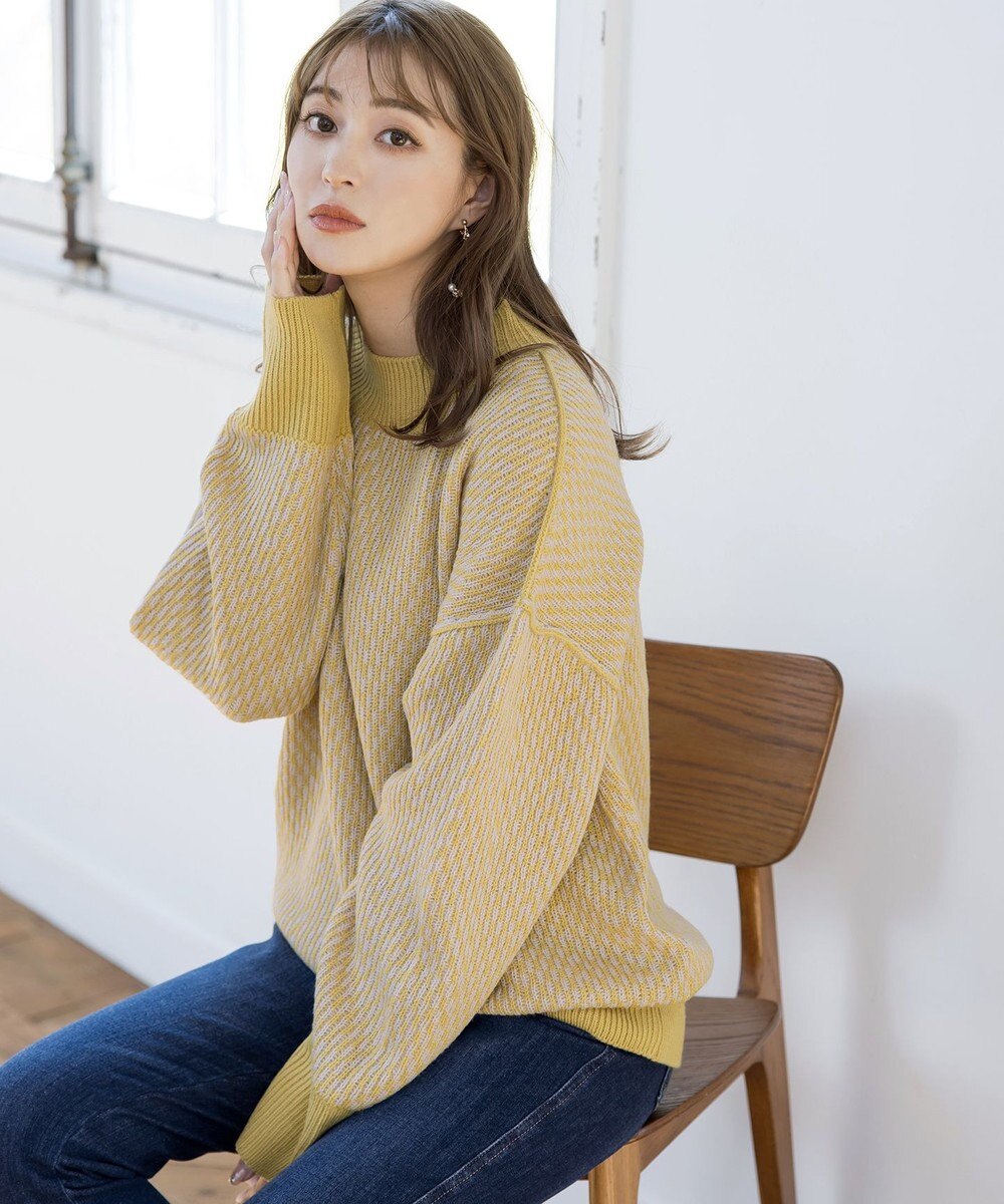 Tiaclasse 【洗える】ジャガード柄プルオーバーニットトップス 