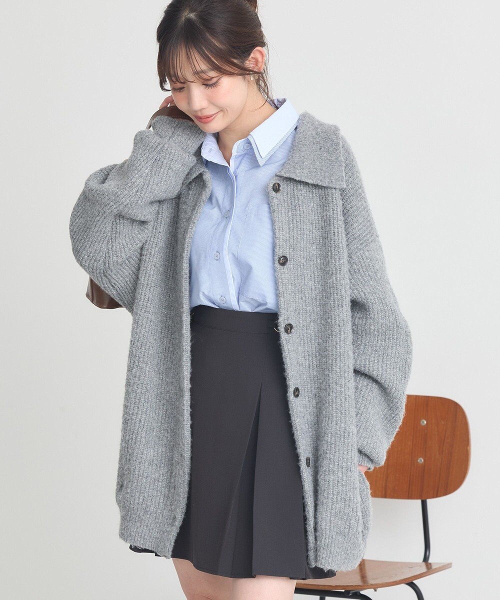 earth music&ecology 襟付きニットアウター 