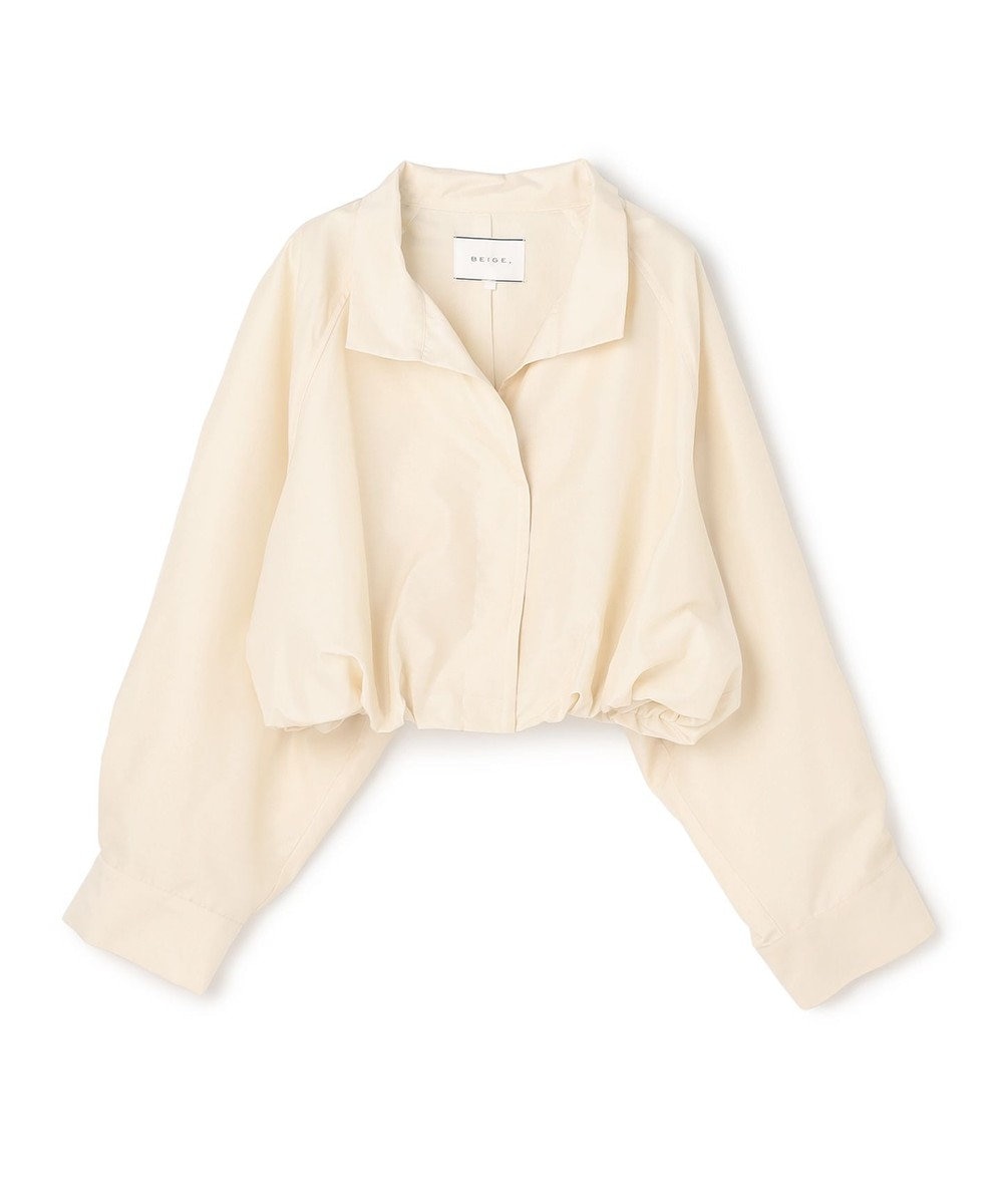 BEIGE， SULFUR / シルク混ショート丈バルーンブルゾン 