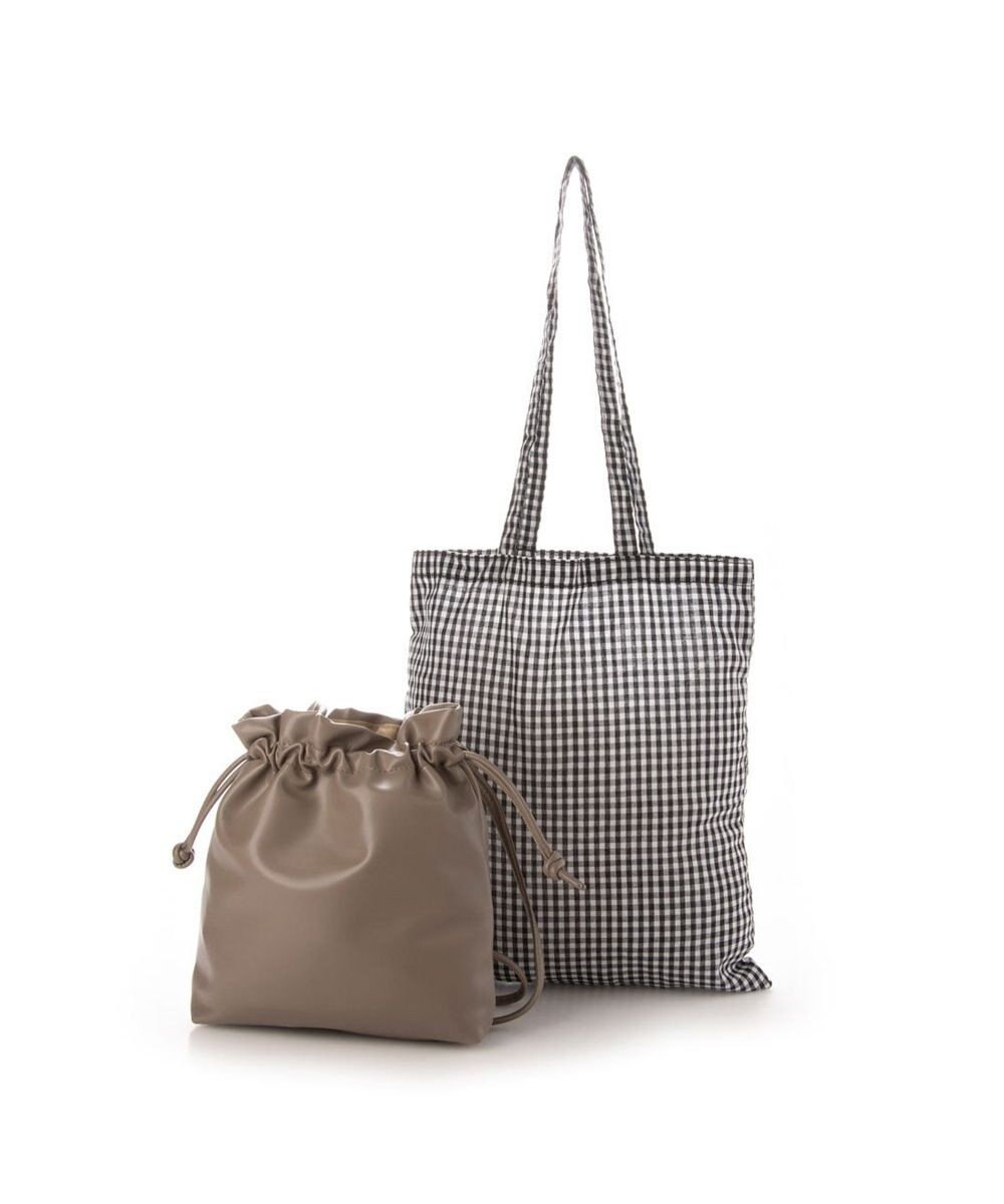 UNBILLION cachecache ギンガムチェックトート付き巾着ショルダー 