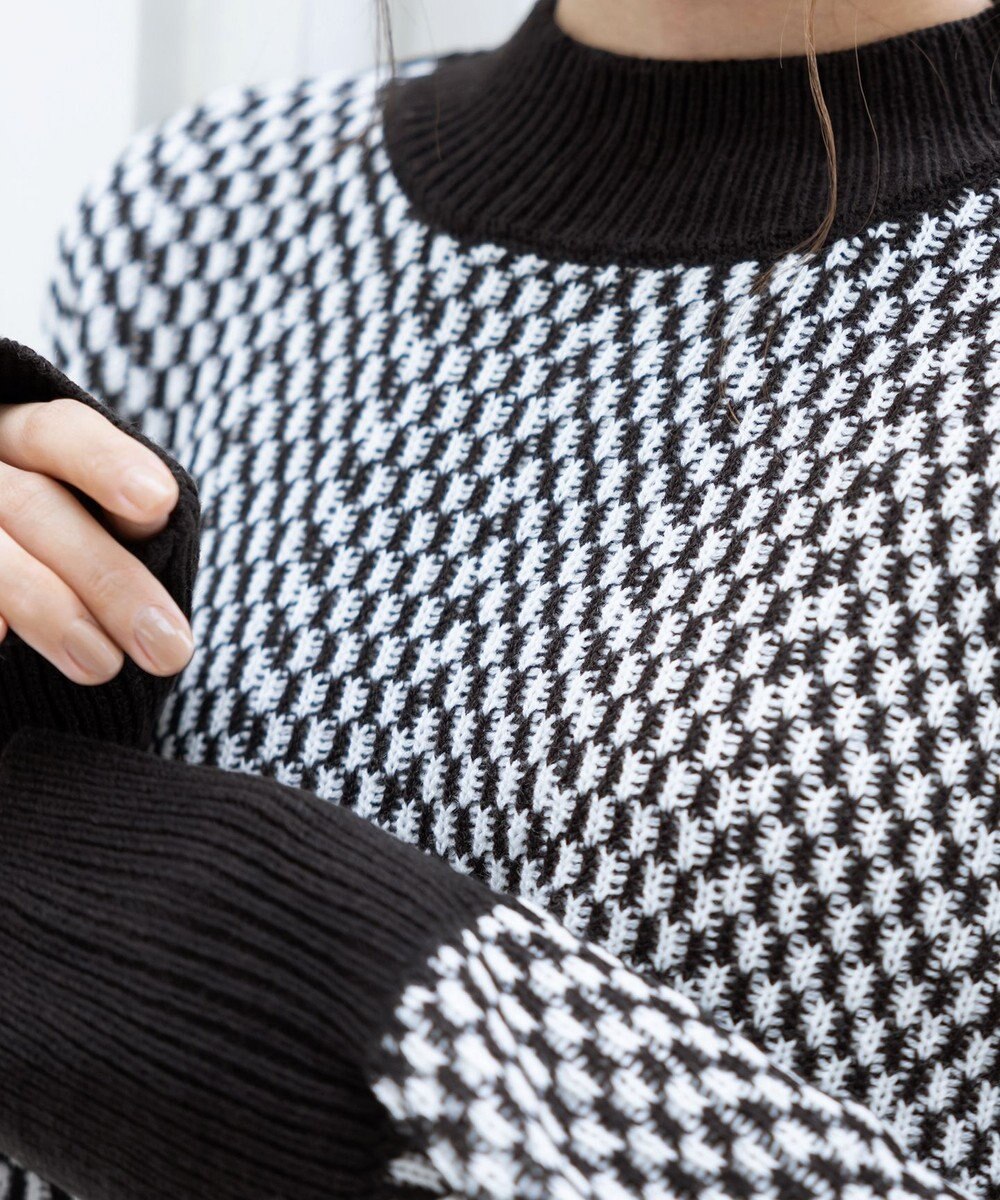 Tiaclasse 【洗える】ジャガード柄プルオーバーニットトップス 