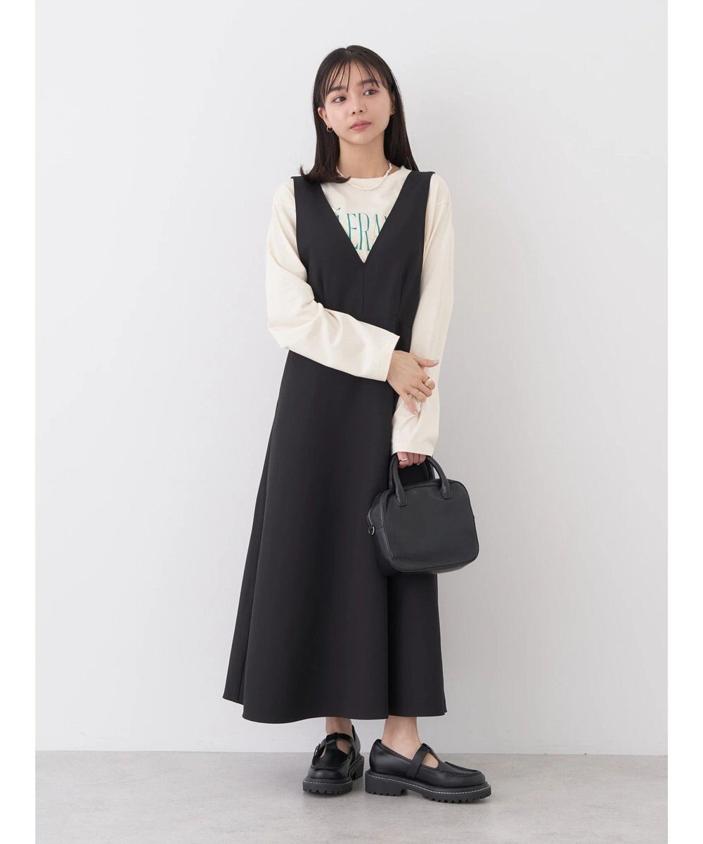 earth music&ecology Ｖネック切替ジャンスカ 