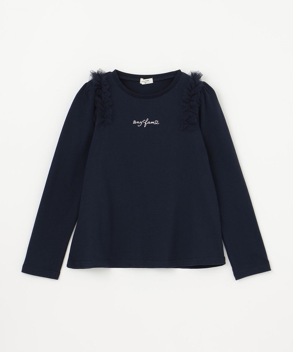 ANY KIDS チュールフリル 長袖Tシャツ 