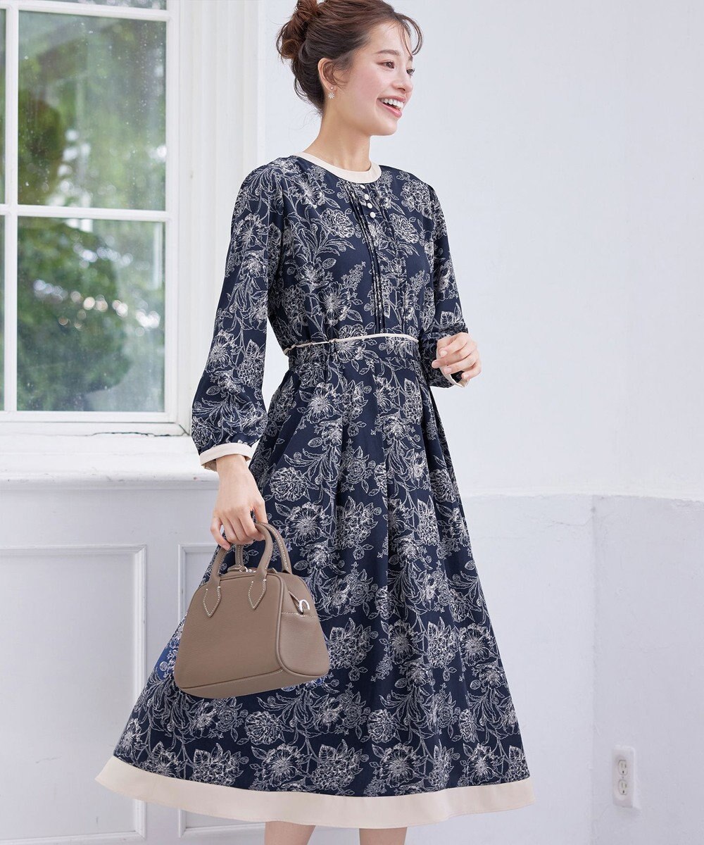 Tiaclasse L 【洗える】トワルドジュイ配色ワンピース 