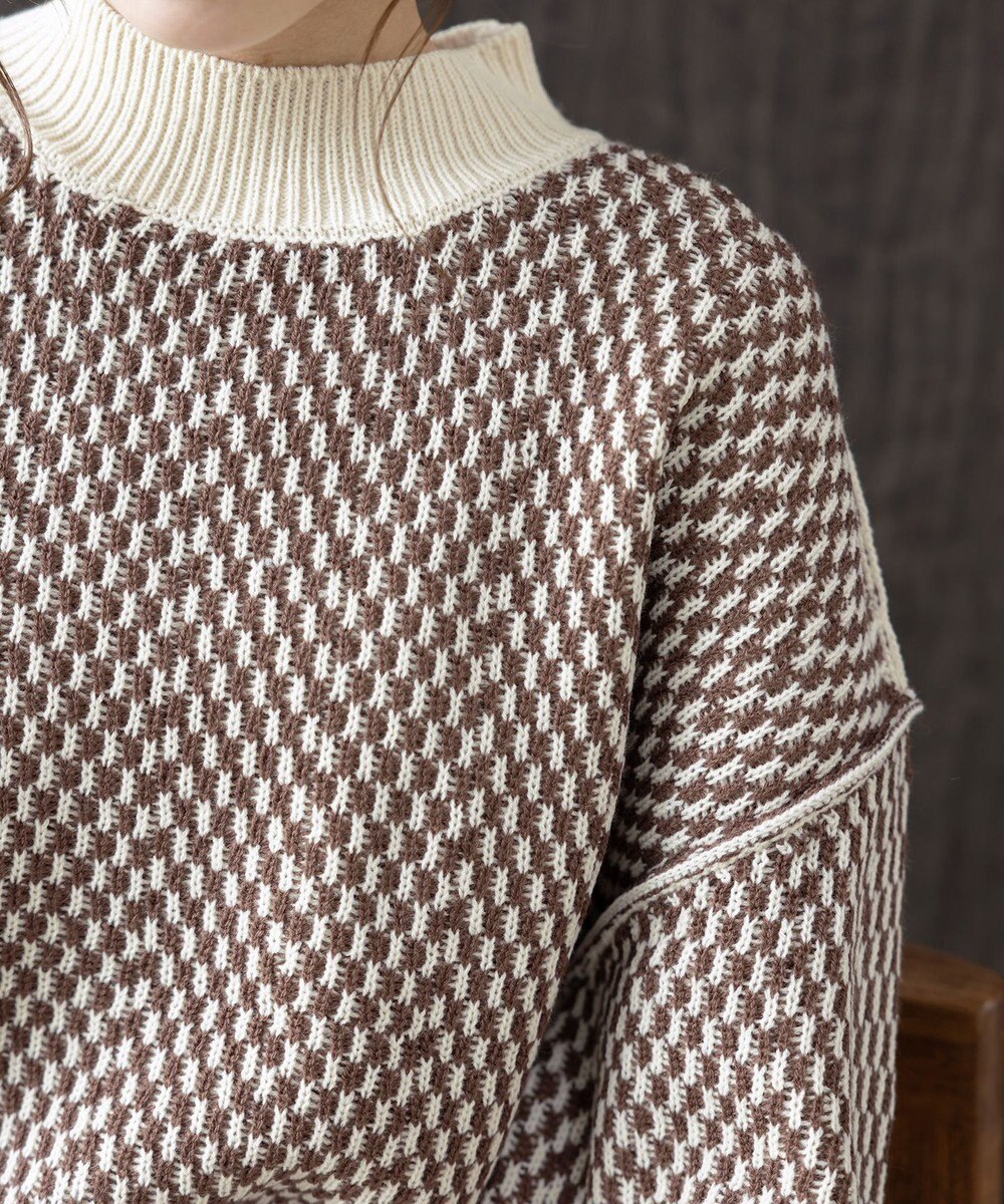 Tiaclasse 【洗える】ジャガード柄プルオーバーニットトップス 