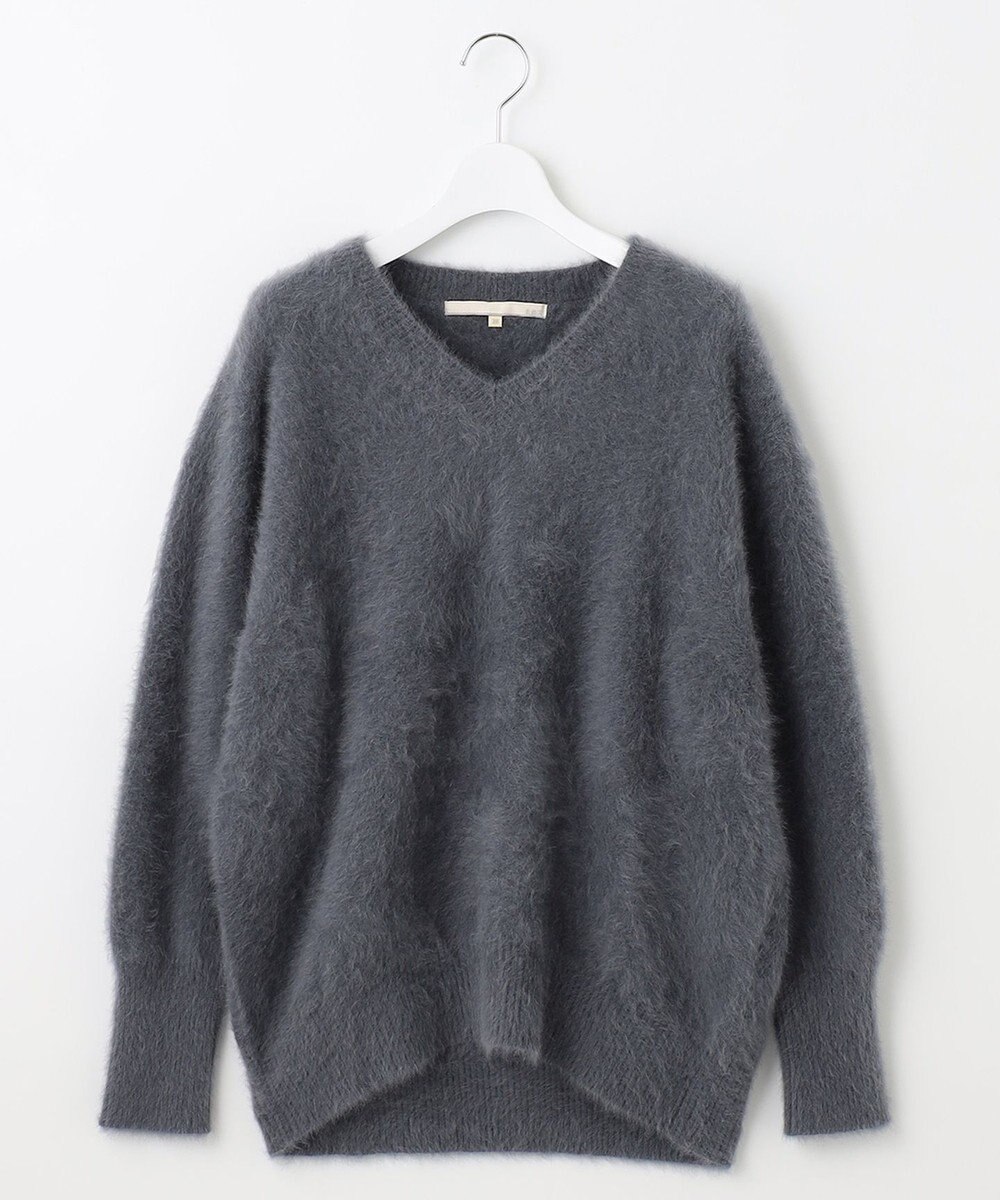 自由区 フォックスカシミヤ Vネックニット 