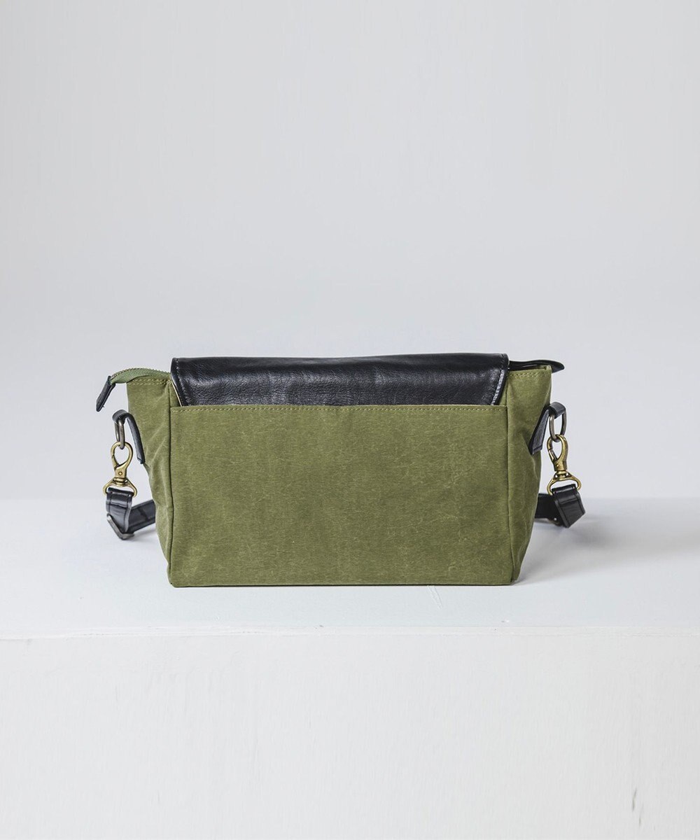 YUSHI EVER - FLAP SHOULDER ナイロン 本革 かぶせショルダーバッグ 