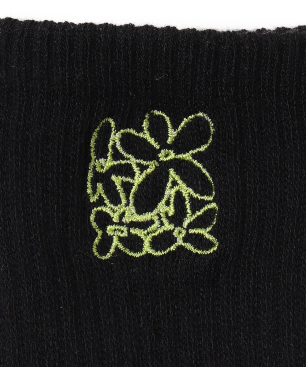 WEGO 底パイル刺繍デザインソックス（丈14㎝） 
