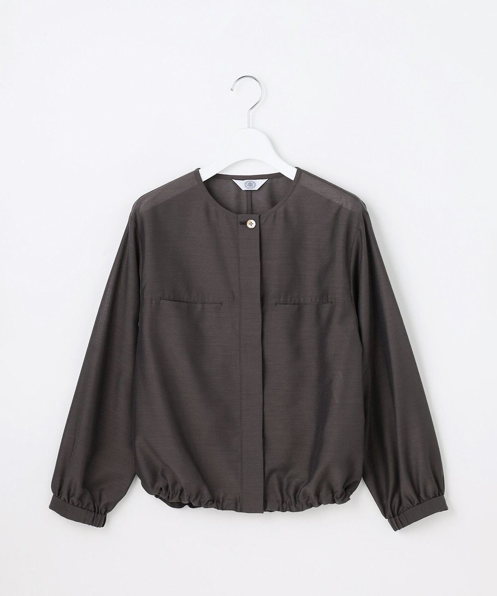 J.PRESS LADIES L Pe リネン シアー スラブ ノーカラー ブルゾン 