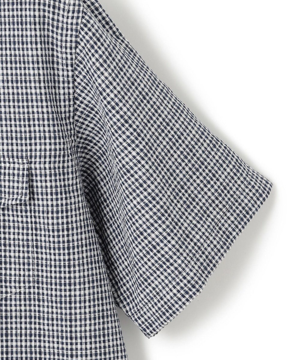 J.PRESS MEN 真夏を乗り切る爽快感と機能性【吸水速乾 / 接触冷感 / 高通気性 / ウォッシャブル】サッカーチェック シャツ / バンドカラー 