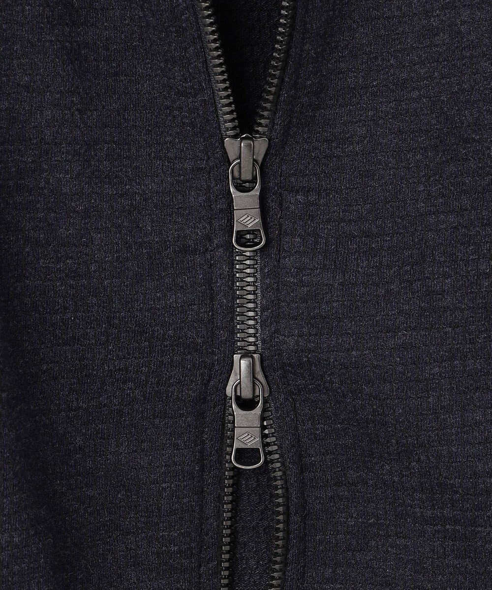 JOSEPH ABBOUD 【ジャージー/ストレッチ/軽量】トップメランジピケ スタンドジップアウター 
