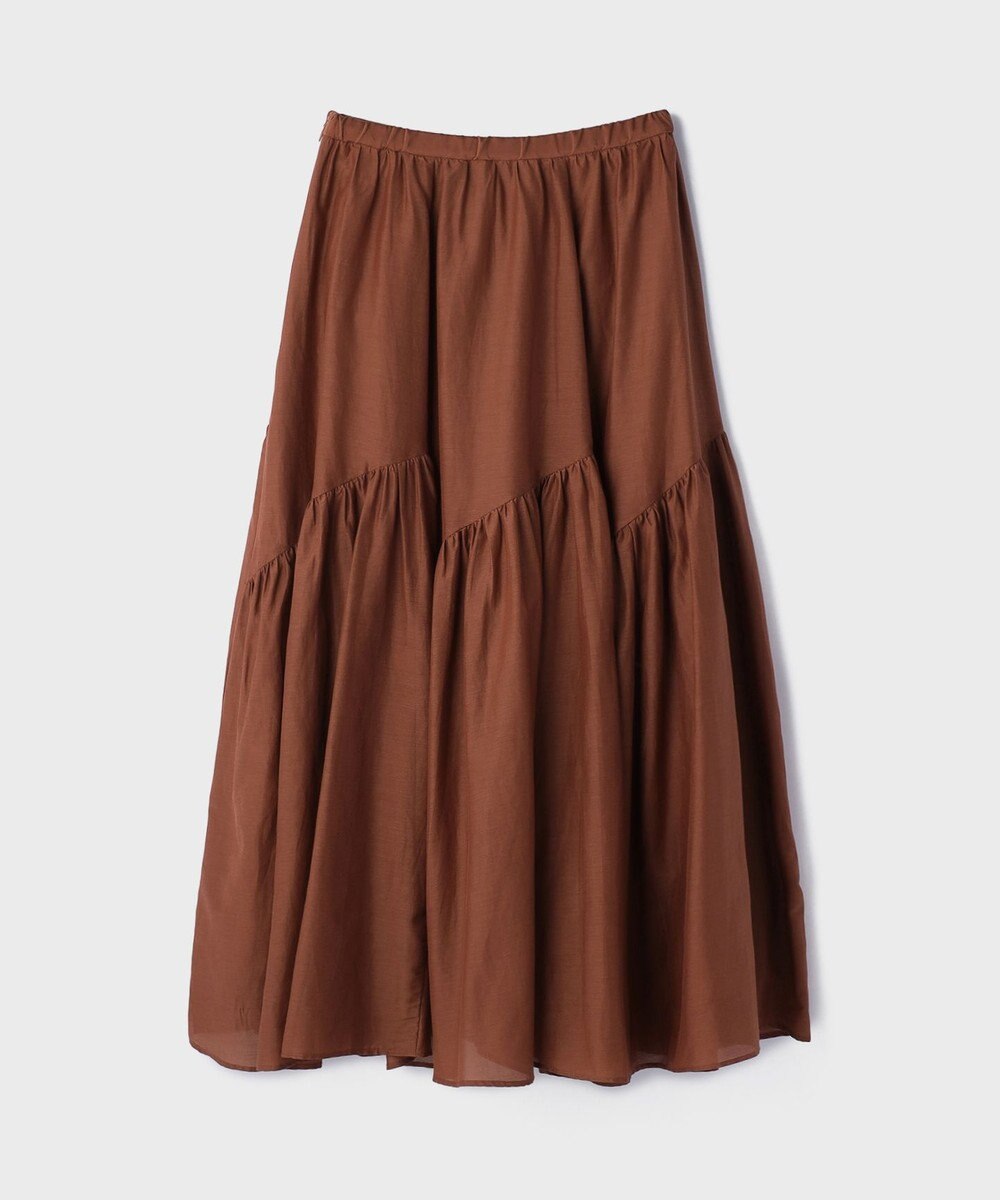 GRACE CONTINENTAL コットンシルクティアードスカート 
