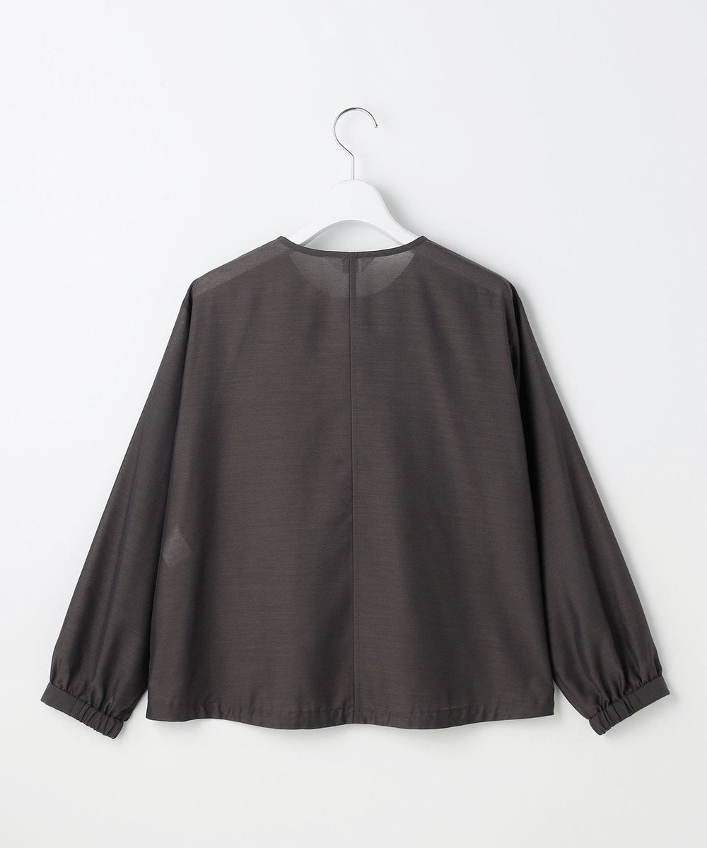 J.PRESS LADIES L Pe リネン シアー スラブ ノーカラー ブルゾン 