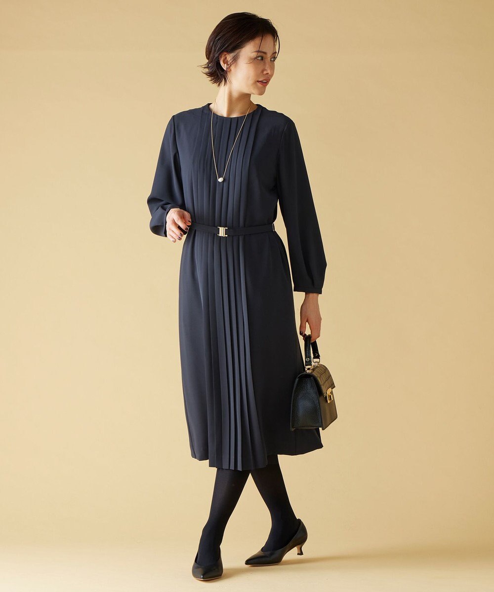 自由区 【洗える】ライトサテン ワンピース 