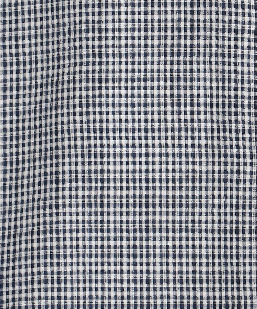 J.PRESS MEN 真夏を乗り切る爽快感と機能性【吸水速乾 / 接触冷感 / 高通気性 / ウォッシャブル】サッカーチェック シャツ / バンドカラー 