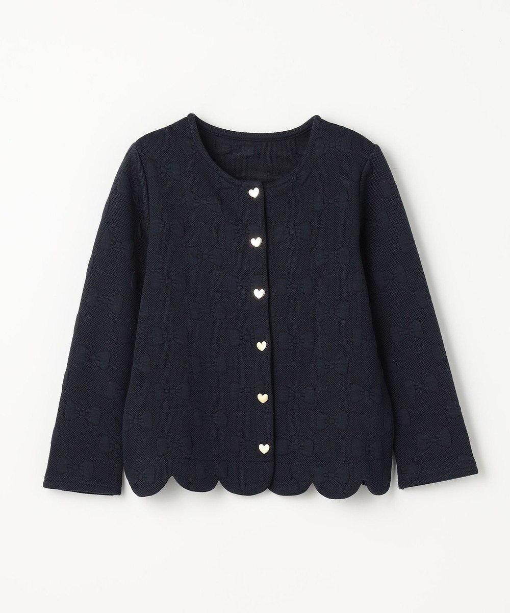 ANY KIDS リボン ジャガード カーディガン 