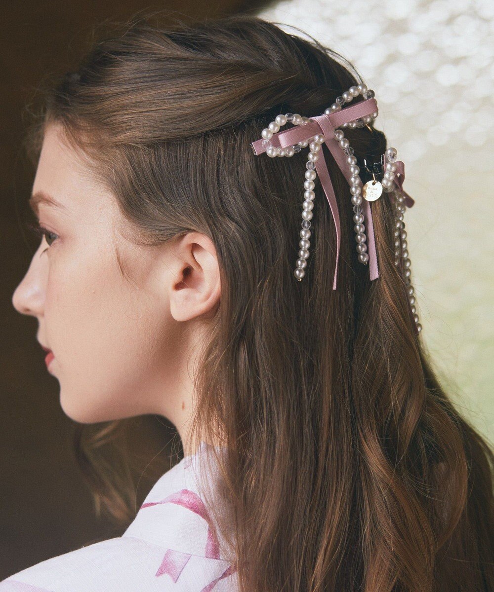 Maison de FLEUR パールリボン2SETクリップ 
