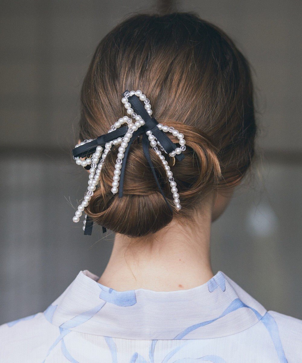 Maison de FLEUR パールリボン2SETクリップ 