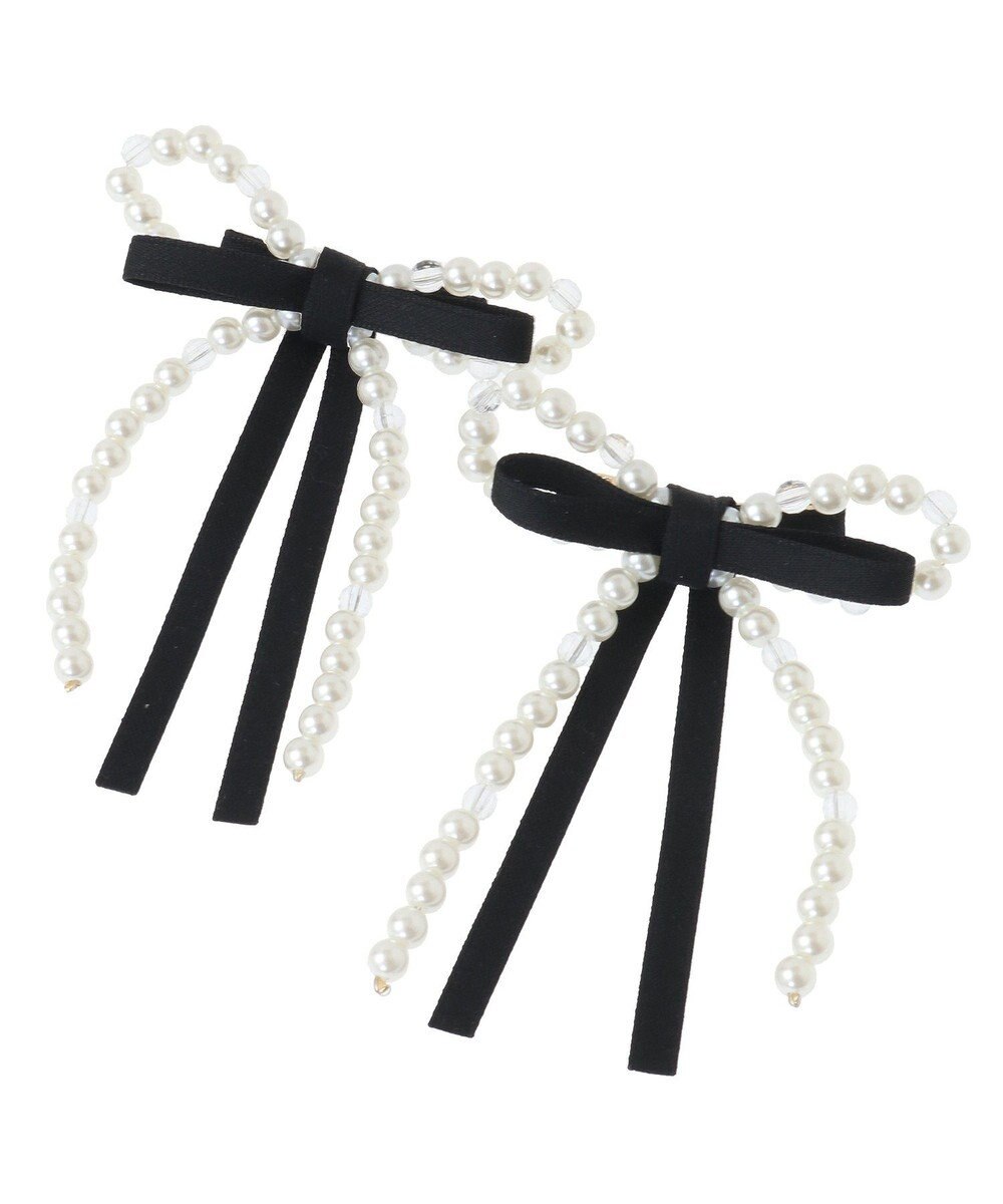 Maison de FLEUR パールリボン2SETクリップ 