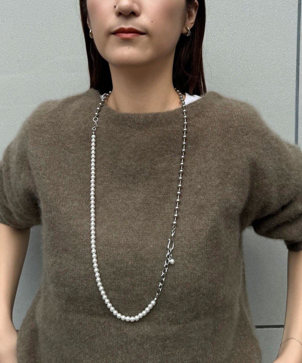 Phoebe マルチwayメタルボール×パールネックレス 
