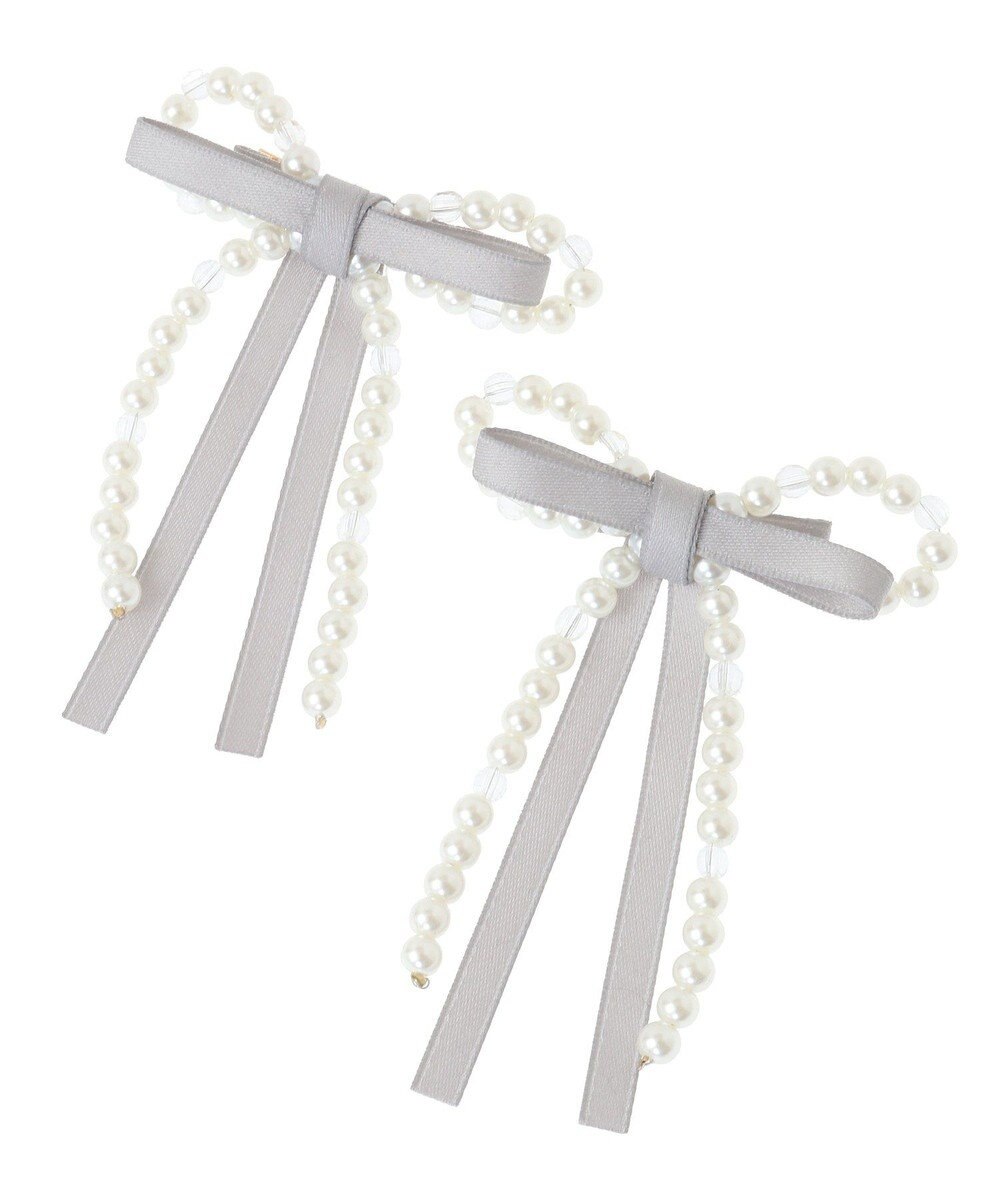 Maison de FLEUR パールリボン2SETクリップ 